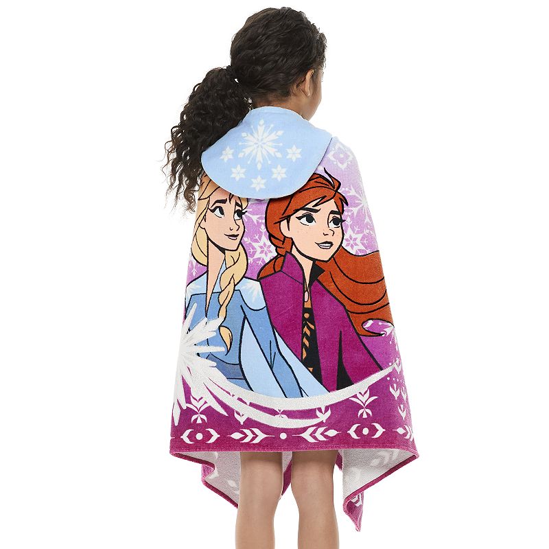 Disneys Frozen 2 Anna and Elsa Hooded Bath Wrap by The Big One, White