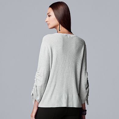 Women's Simply Vera Vera Wang Drawstring Sleeve Sweater