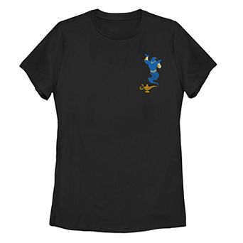 Juniors' Disney's Aladdin Genie Lamp Left Chest Pocket Tee Shirt