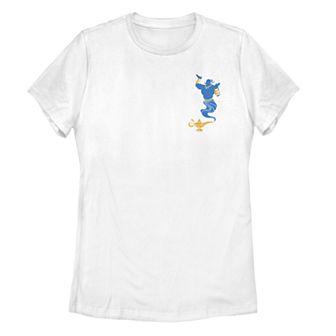 Juniors' Disney's Aladdin Genie Lamp Left Chest Pocket Tee Shirt