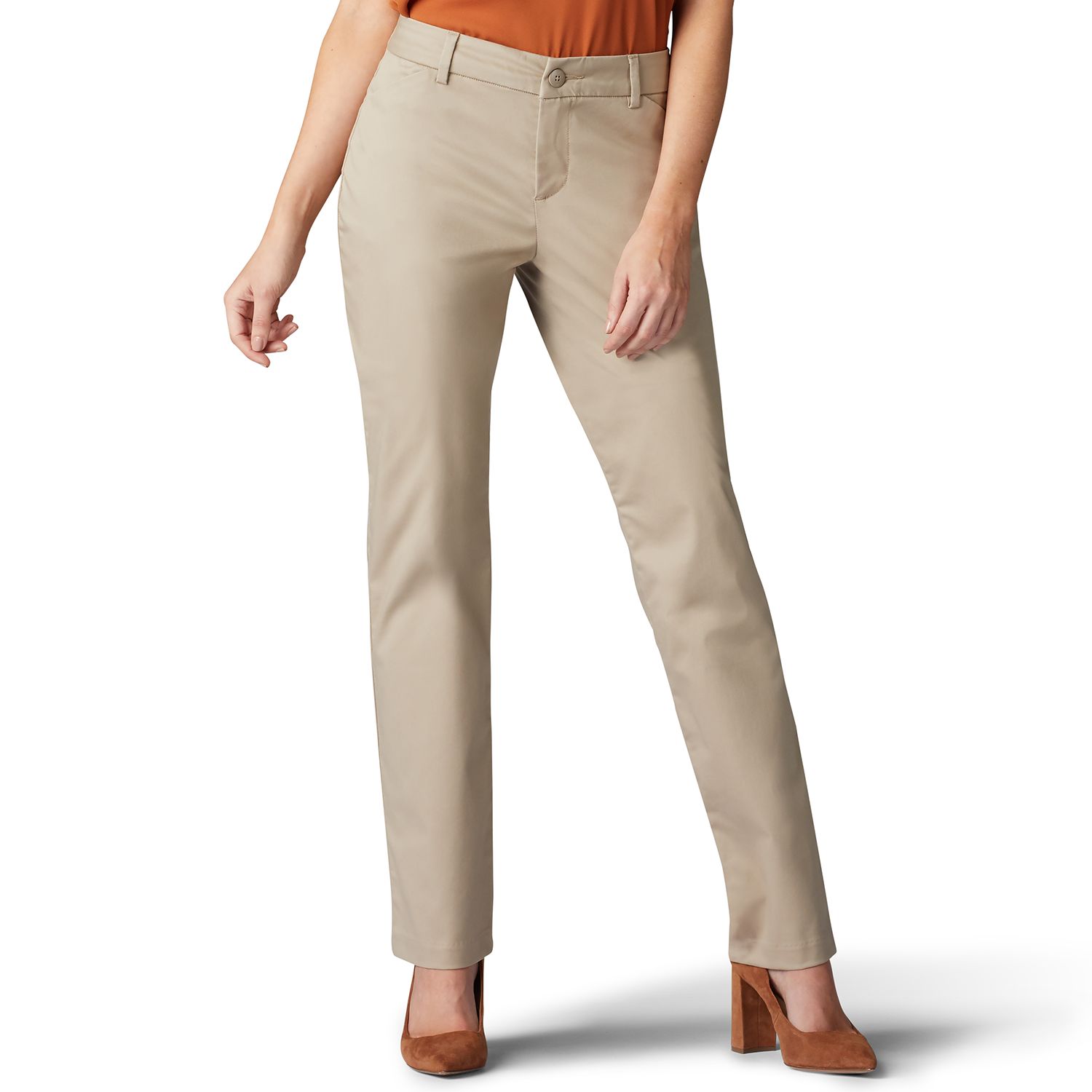 Wrinkle-Free Relaxed Fit Straight-Leg Pants