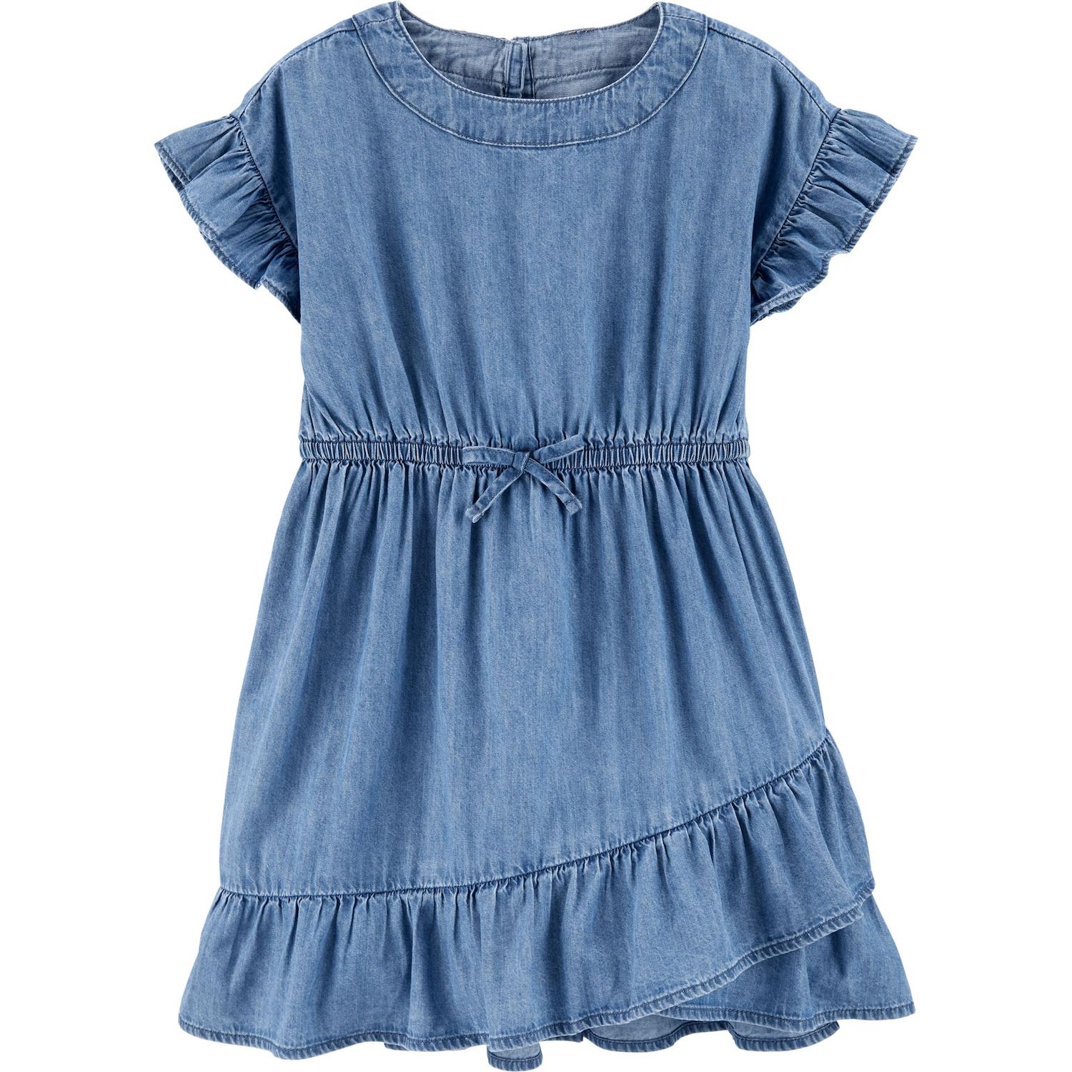 denim dress ruffle