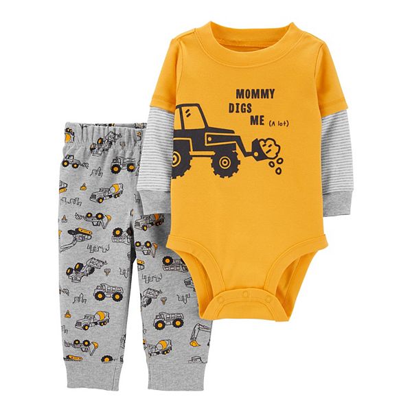 Baby Boy Carter's Tractor Layered-Look Bodysuit & Pants Set