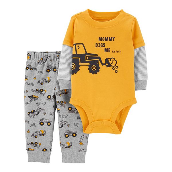 Baby Boy Carter's Tractor LayeredLook Bodysuit & Pants Set
