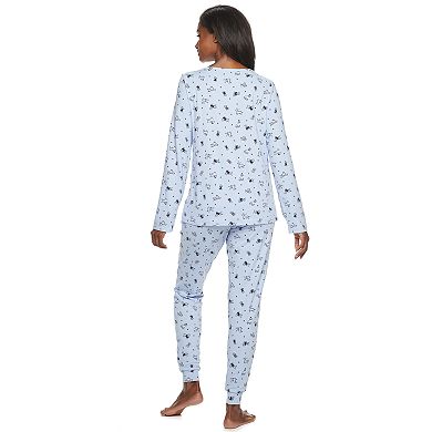 Women's Croft & Barrow Printed Pajama Tee & Pajama Pants Set 