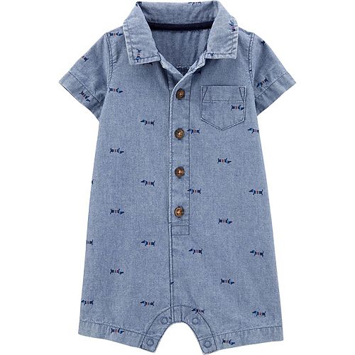 Baby Boy Carter's Dog Chambray Romper
