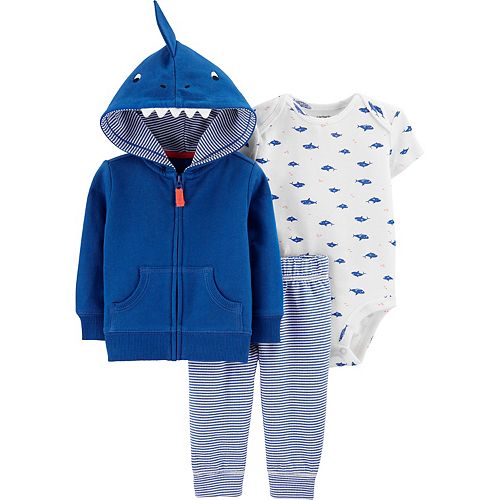 Little Boys Shark Dinosaur Character Costume Fleece Hoodie Jacket