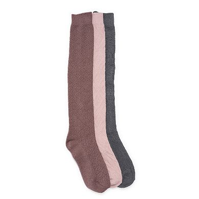 Women's MUK LUKS Knee High Sweater Knit Socks 3-Pack
