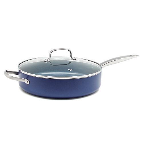 Blue Diamond Enhanced Ceramic Nonstick 5-qt. Saute Pan with Lid As Seen on TV