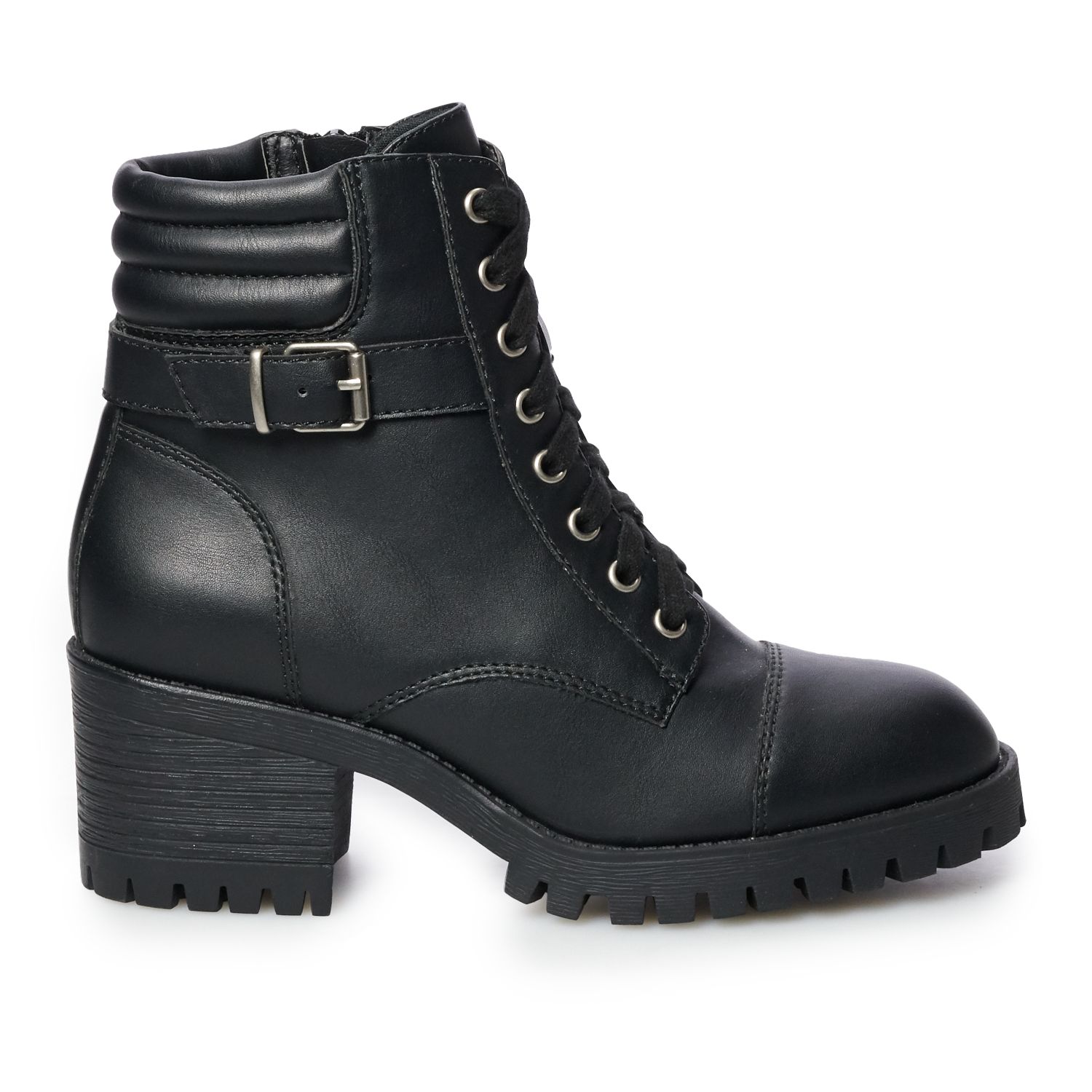 kohls black combat boots