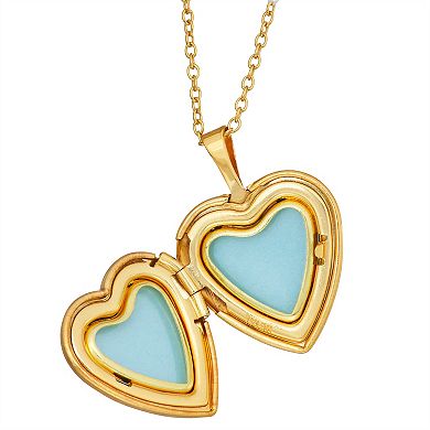 Charming Girl Kids' 14k Gold Filled Diamond Accent Heart Locket Necklace