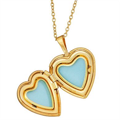 Kids' Charming Girl 14k Gold Filled Diamond Accent Heart Locket Necklace