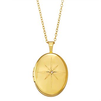 Charming Girl Kids' 14k Gold Filled Oval Diamond Accent Locket