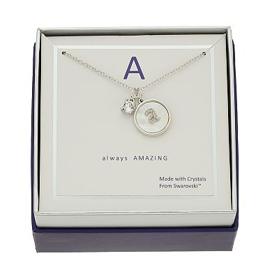 Brilliance Mother-of-Pearl Circle Initial Pendant Necklace