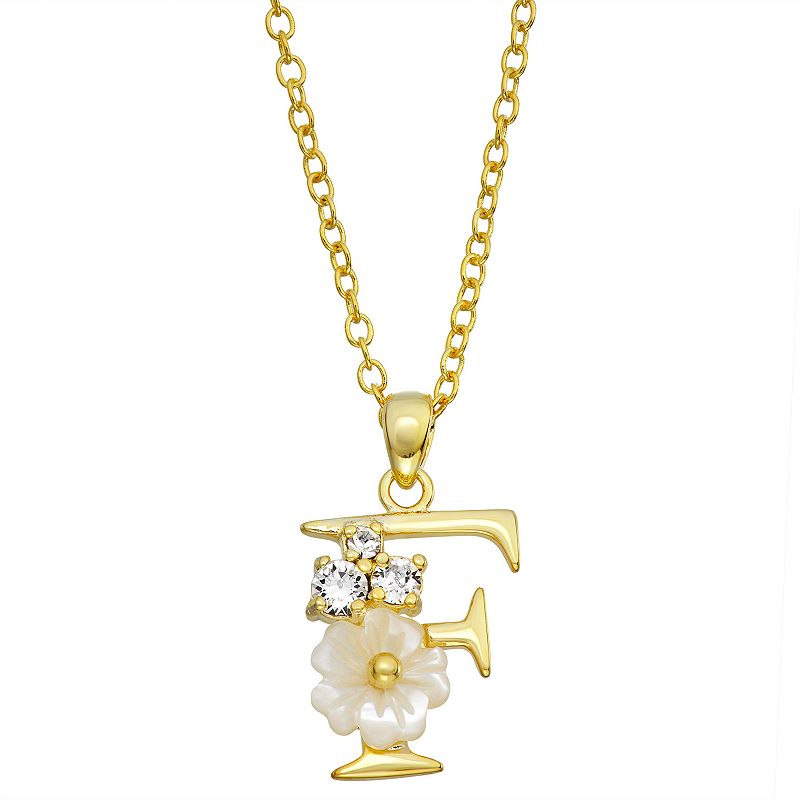 46101774 Brilliance Mother-of-Pearl Flower Initial Pendant  sku 46101774