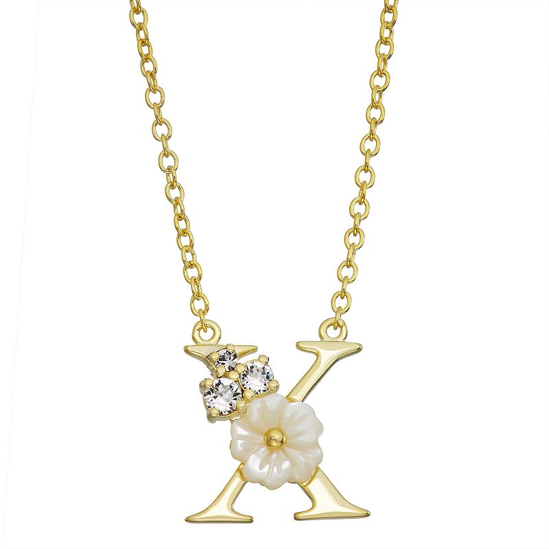61084631 Brilliance Mother-of-Pearl Flower Initial Pendant  sku 61084631