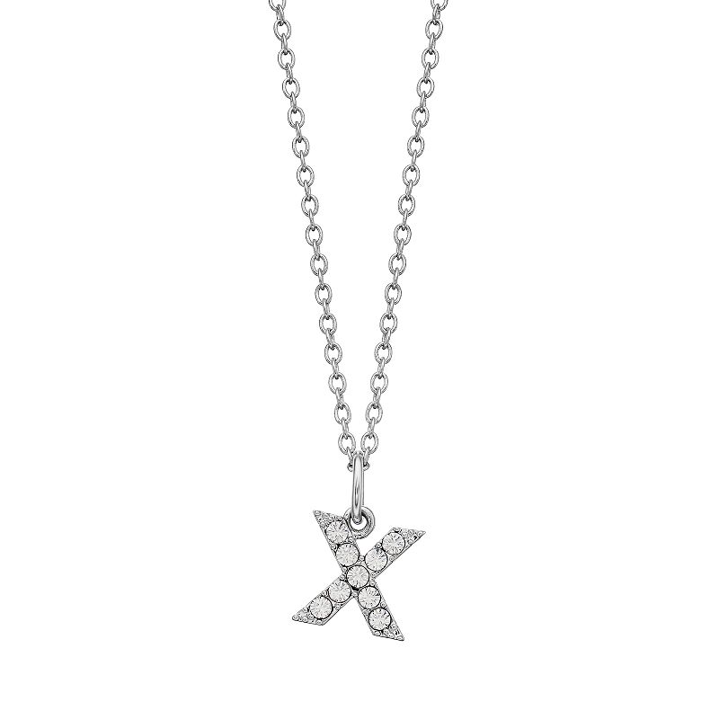 Brilliance Initial Pendant Necklace, Womens, Size: 18, Silver