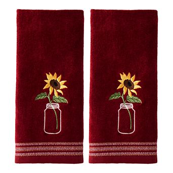 Saturday Knight, Ltd. 2-pack Sunflower In Jar Hand Towel Set