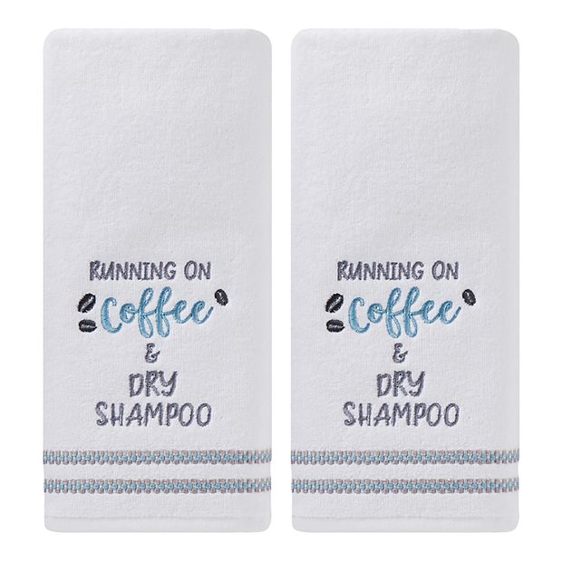 White 100% Cotton Running on Coffee Hand Towel (2-Pack) - Yahoo Shopping