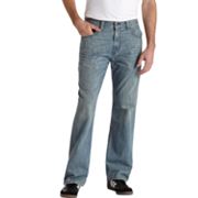 LEVI'S 569 Loose Straight Jeans Destroyed Ripped Stonewashed Warp Stretch Men's 
