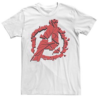Men's Marvel Avengers Shattered Red Logo Tee Shirt
