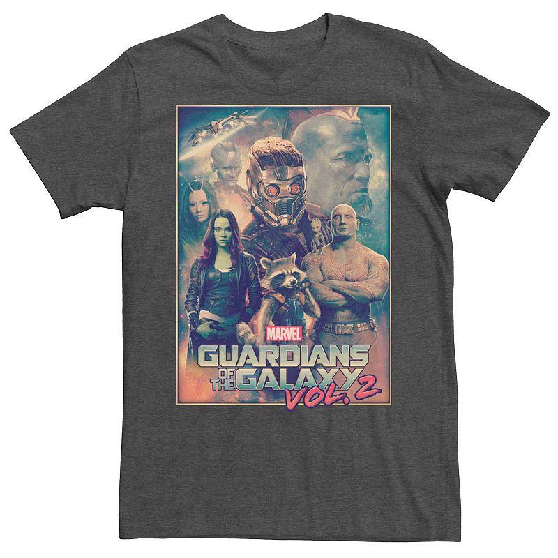 Mens Marvel Guardians Of The Galaxy 2 Group Poster Tee, Size: Small, 