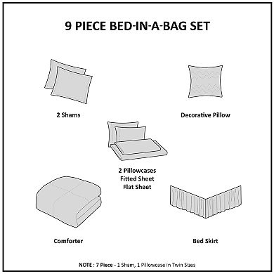 Madison Park Essentials Lisetta Reversible Bedding & Sheet Set