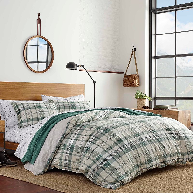 80714738 Eddie Bauer Timbers Plaid Duvet Cover Set, Green,  sku 80714738