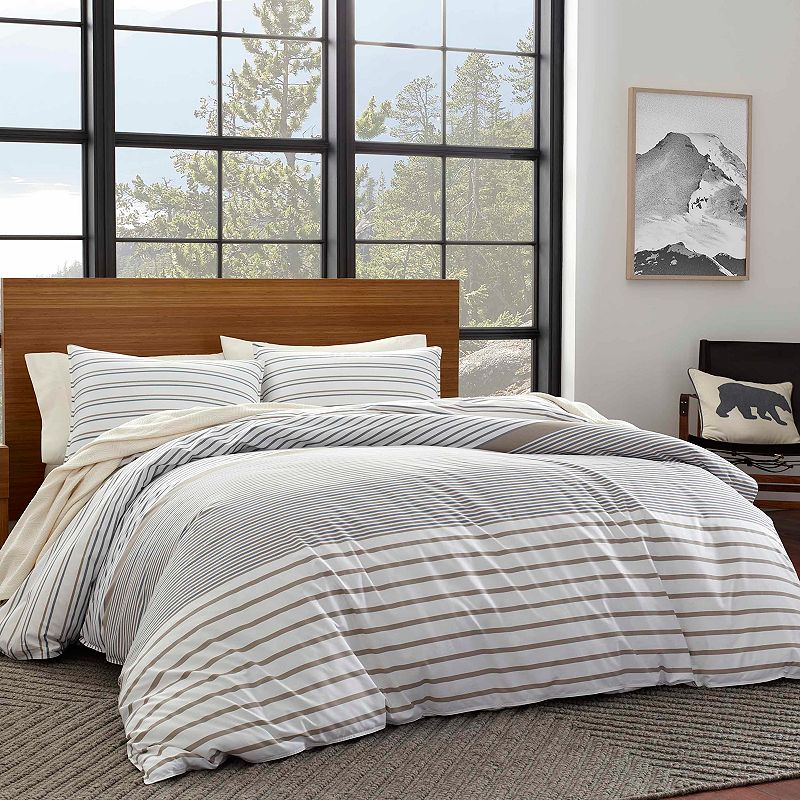 53296430 Eddie Bauer Copper Stripe Duvet Cover Set, Grey, K sku 53296430