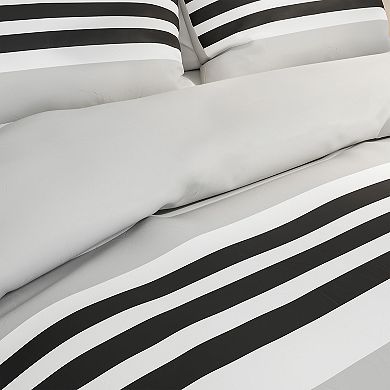 Hypoallergenic Soft Microfiber Striped Down-Alternative Comforter Set