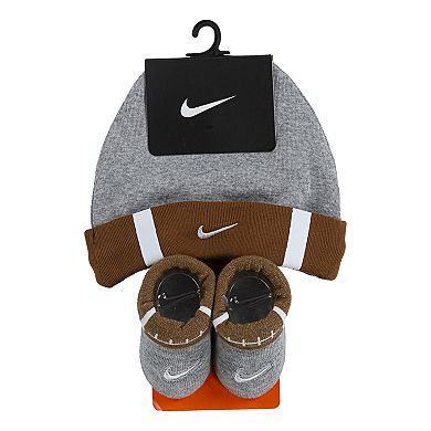 Newborn Baby Nike Football 2-Piece Foldover Beanie and Booties Set