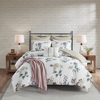 Madison Park Monah 7 pc Printed Seersucker Floral Comforter Set with Throw Blanket