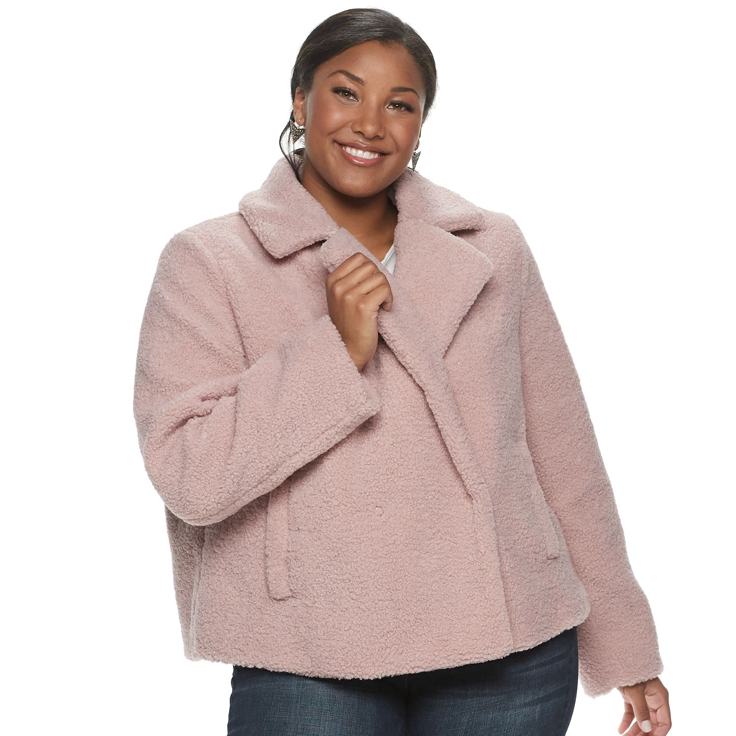 plus size teddy jacket