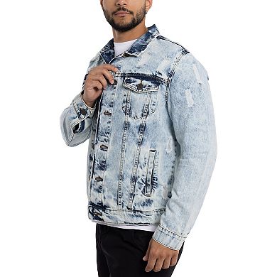 Men's Xray Washed Ripped Denim Jacket