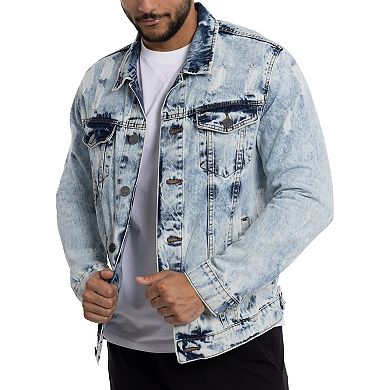 Men's Xray Washed Ripped Denim Jacket