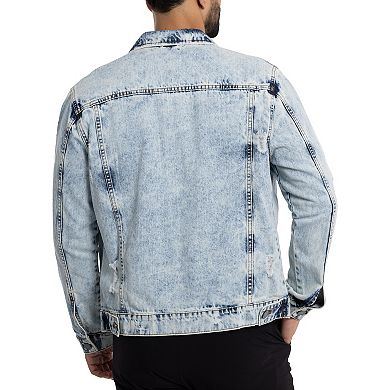 Men's Xray Washed Ripped Denim Jacket