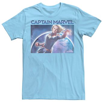 Men's Captain Marvel World Space Poster Tee