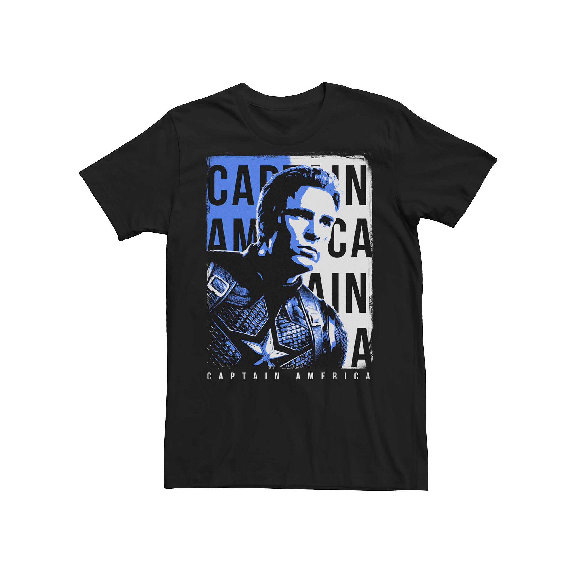Mens Marvel Captain America Tee, Size: Medium, Black