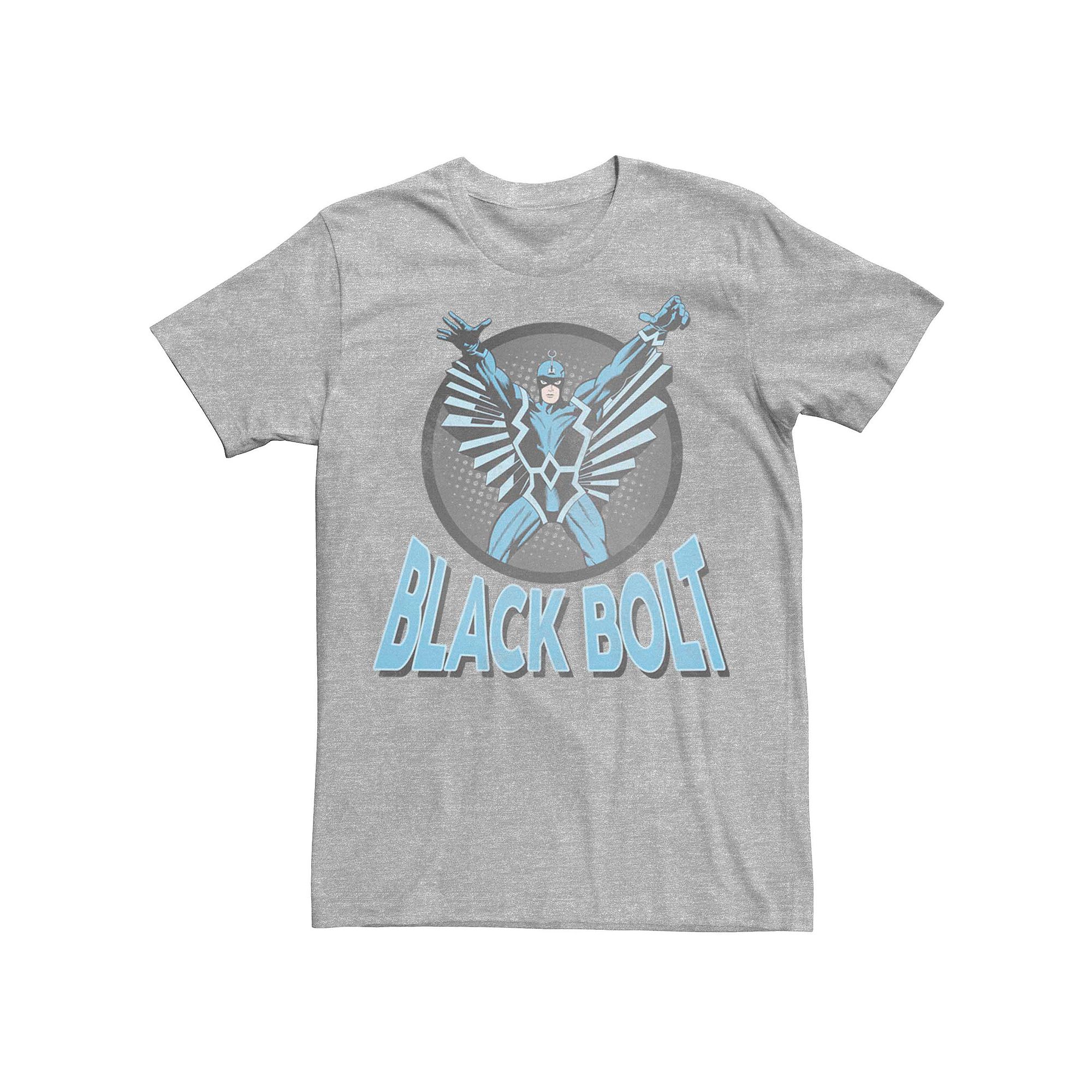Mens Marvel Retro Black Bolt Circle Poster Tee, Size: Small, Athletic Grey