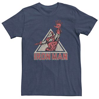 Men's Marvel Retro Iron Man Triangle Portrait Tee Shirt