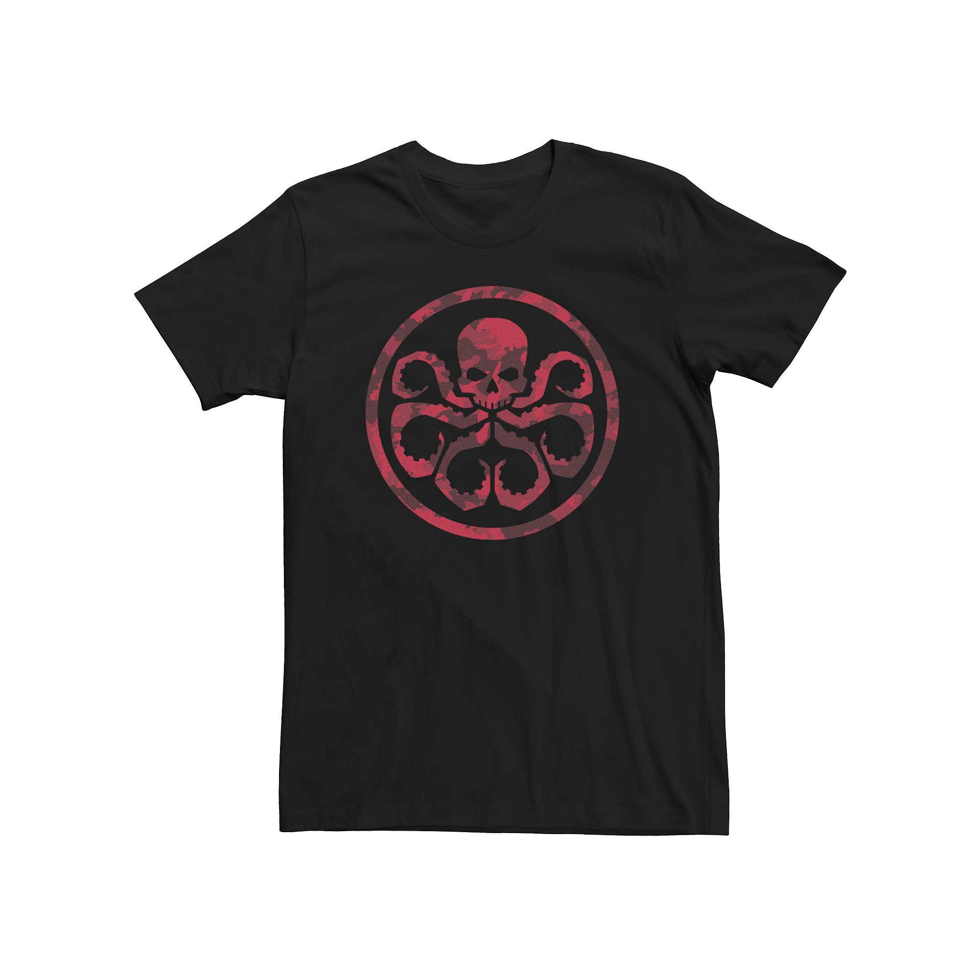 Mens Marvel Hydra Symbol Camouflage Tee, Size: Medium, Black