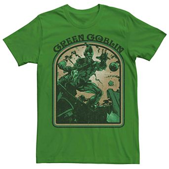 Men's Marvel Retro Green Goblin Action Shot Poster Tee