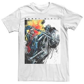 Men's Marvel Ghost Rider Watercolor Painted Poster Tee