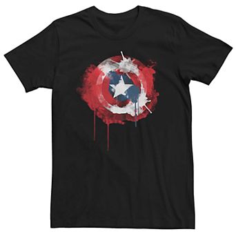 Men's Marvel Captain America Paint Splat Shield Tee