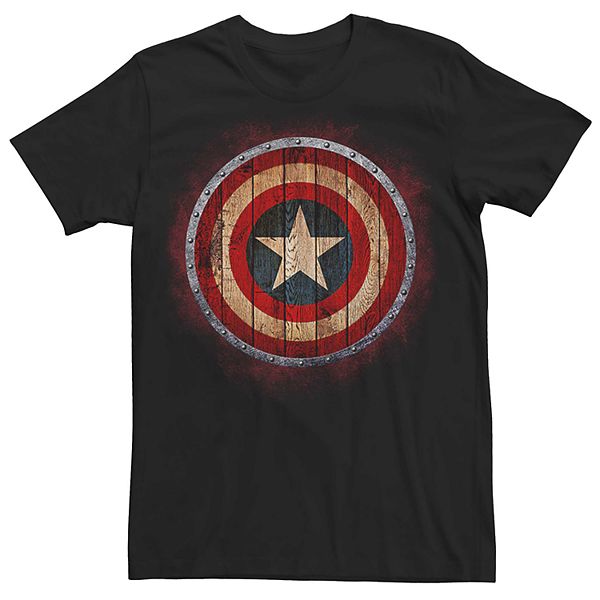 XXL Sizes Officially Licensed Captain Marvel Round Shield Men's T-Shirt S 