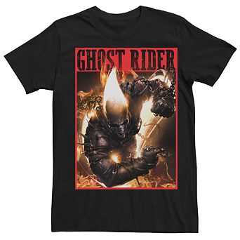 Men's Marvel Ghost Rider Flame Chain Poster Tee