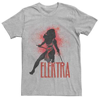 Men's Marvel Elektra Silhouette Paint Splatter Tee