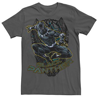 Men's Marvel Black Panther Geometric Pattern Logo Jump Tee