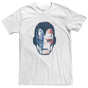 Men's Marvel Iron Man American Flag Mask Fill Tee
