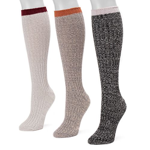 MUK LUKS® Women's 3-Pair Pack Fluffy Slouch Socks